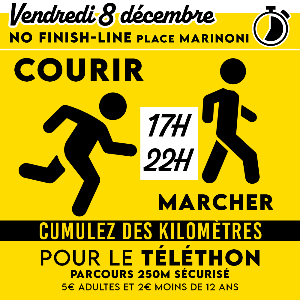 Sport : Affiche pour la No FinishLine du Téléthon 2023 à Beaulieu-sur-Mer